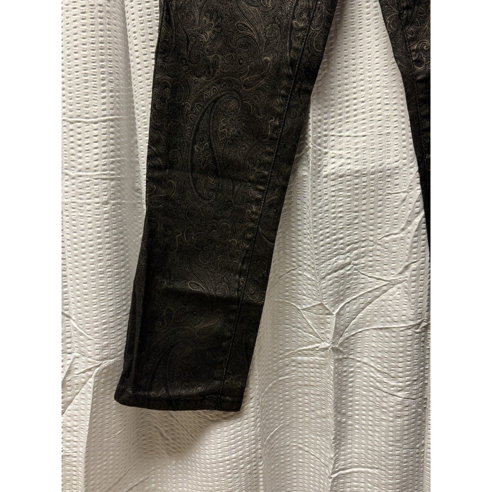 Monroe & Main Black‎ and Gold Paisley Print Women's Pants Size 6 NWOT Gothcore - Picture 7 of 12